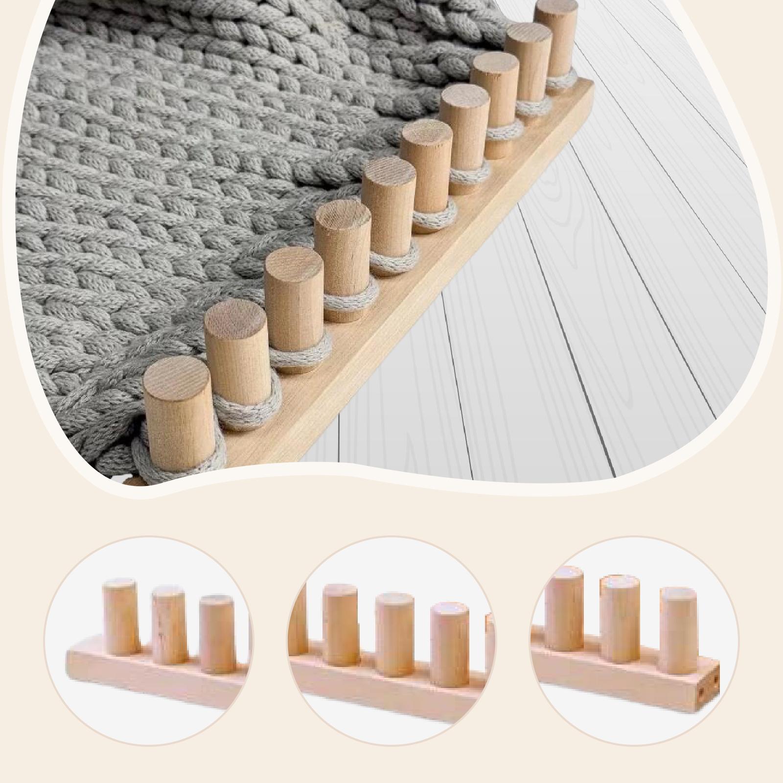 Chunky Blanket Loom Knitting Hand Crochet Wooden Frame Sturdy Wood Construction for Women Hobbyists