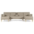 thumbnail image 2 of Sala Modular Doble Chaise Makora Brandon con Memory Foam y Respaldo Ajustable Lino Arena, 2 of 7