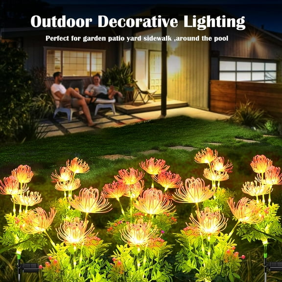Solar Garden Lights, Solar Flowers Lights with Glowing Flowers & Stems, Upgraded Solar Panel, Outdoor Lights for Garden Decoration,Yard Decor and Gift for Mother