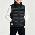 thumbnail image 4 of Cethrio Boys Puffer Vests Size 7-8 Years, Sleeveless Lightweight Warm Quilted Winter Outerwear with Zipper Black, 4 of 7