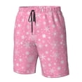 thumbnail image 4 of Zufioo Snowflake pink backgrounds for Men's Casual Beach Shorts, Sports Fitness Quick-drying Drawstring Shorts with Pockets for Home Wear-Large, 4 of 6