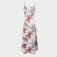 thumbnail image 5 of Womens Summer Beach Dresses Spaghetti Strap Vacation Cami Dress Sleeveless Aline Maxi Sundress Pink, L, 5 of 7