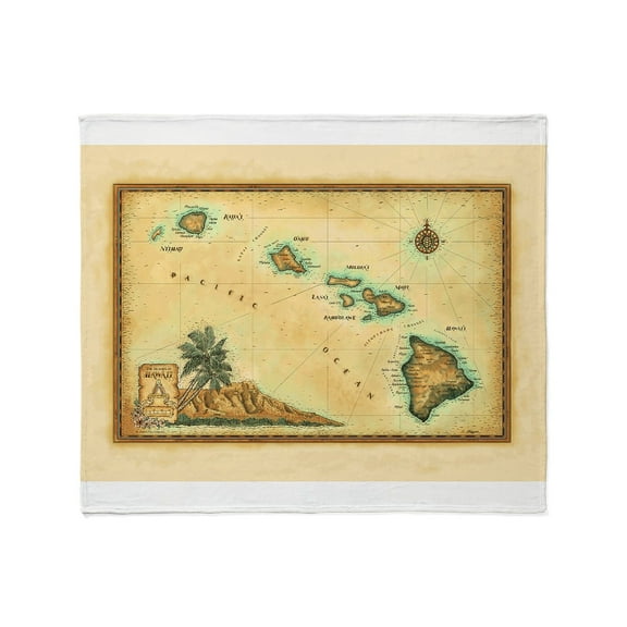 CafePress - Hawaii Map Throw Blanket - Soft Fleece Throw Blanket, 50"x60" for All Ages