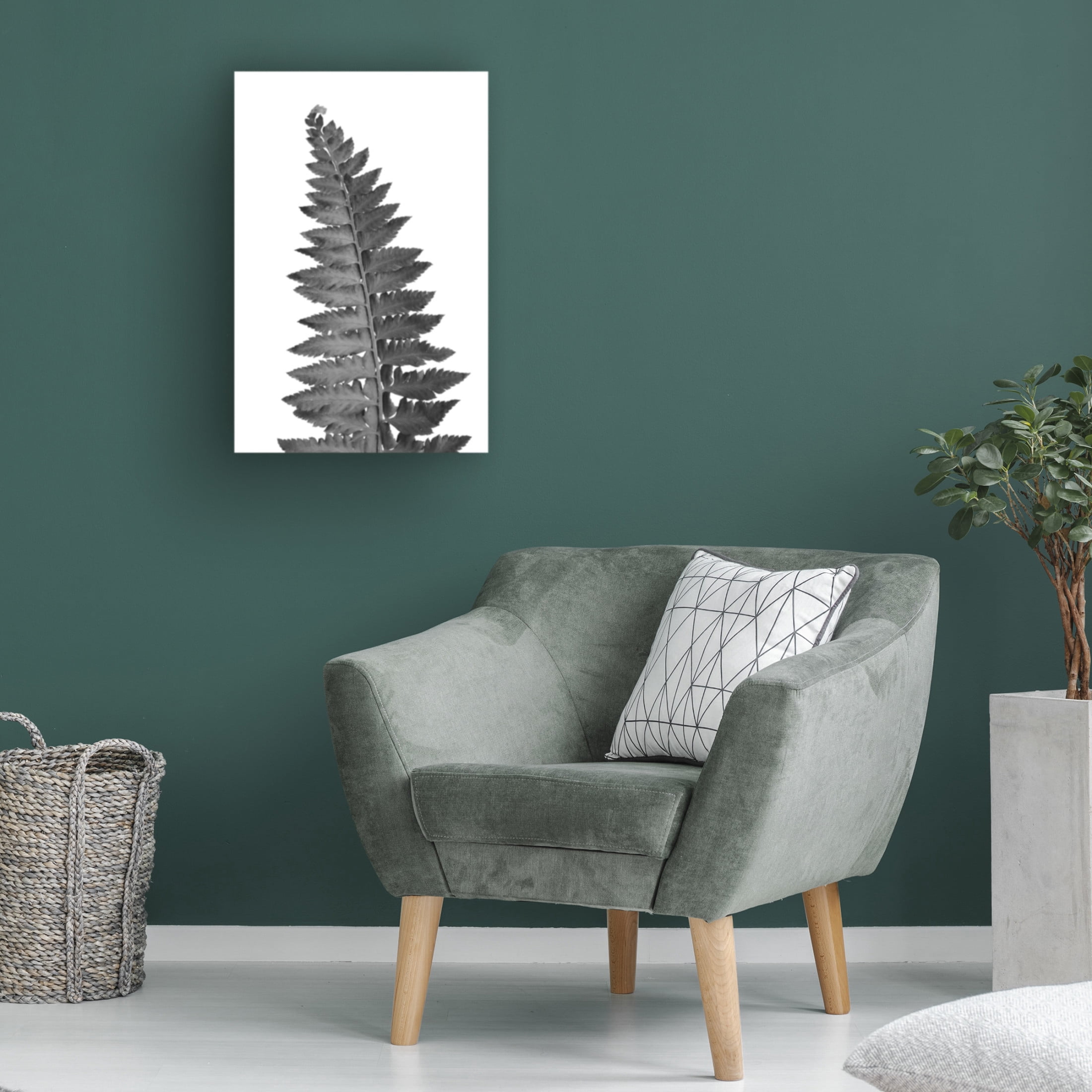 Trademark Fine Art Rosana Laiz Blursbyai Gray fern leaf Canvas Wall Art