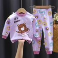thumbnail image 1 of Conjunto de pijama para niños y niñas, camiseta de manga larga con estampado de dibujos animados, Tops con pantalones, ropa de dormir para otoño, novedad de 2023, 1 of 4