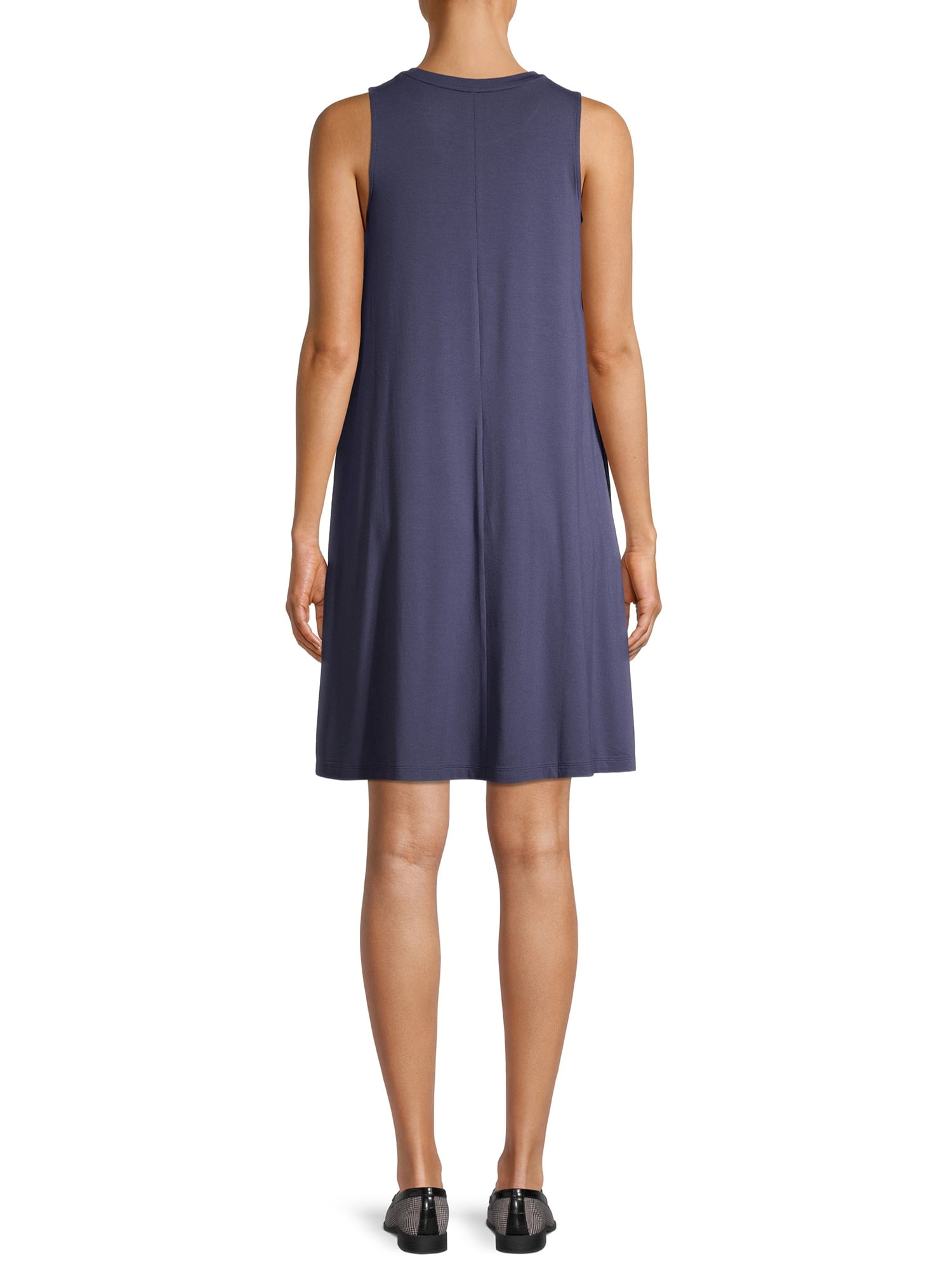 walmart sleeveless knit dress Time and Tru Womens Sleeveless Knit Swing Dress, Sizes Xs-xxxl, Women's, Multicolor