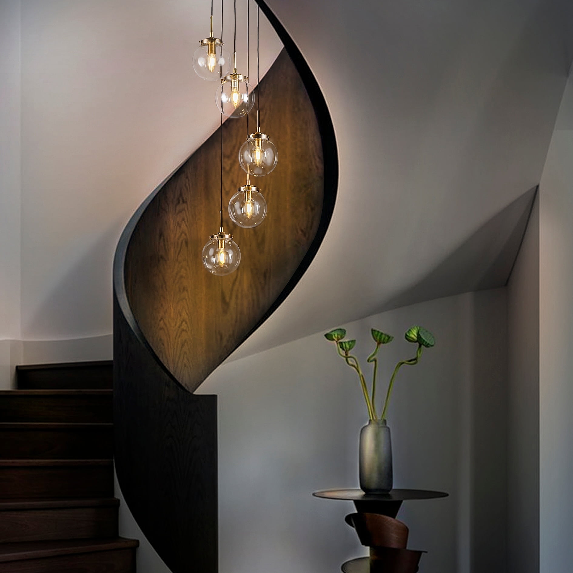 BOKT Modern Gold Globe Plug in Pendant Light Kitchen Island