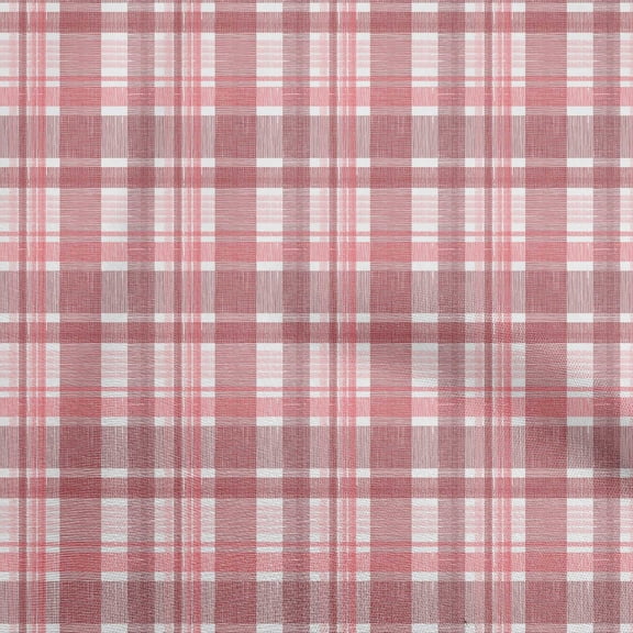 oneOone Polyester Spandex Red Fabric Abstract Check Quilting Supplies Print Sewing Fabric By The Yard 56 Inch Wide