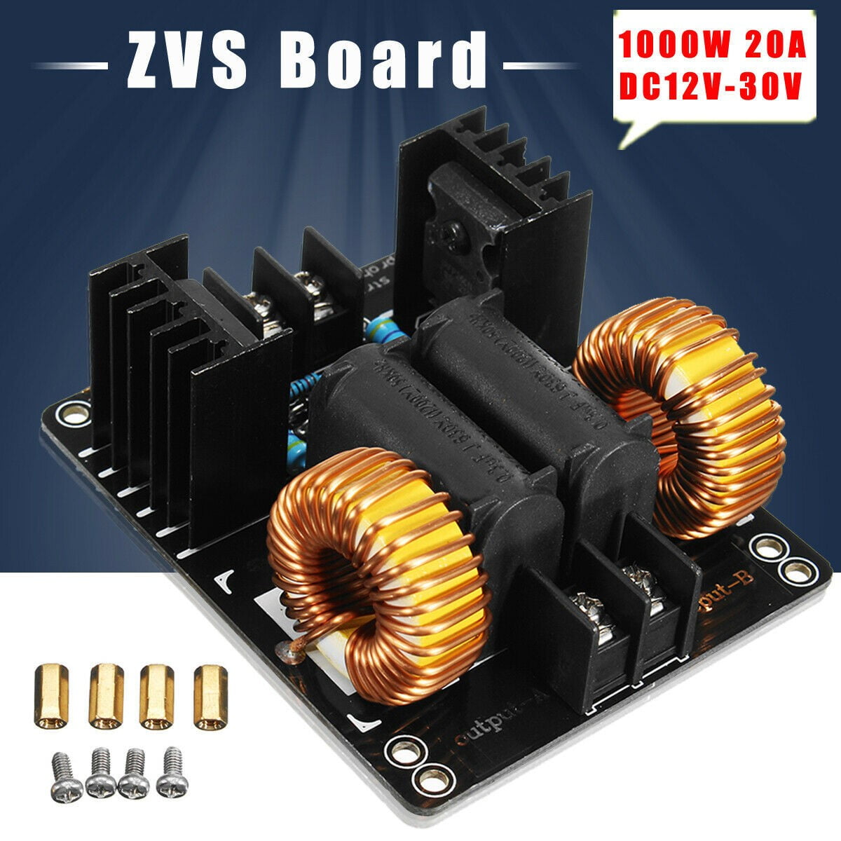 ZVS 20A 1000W Low Voltage Induction Heating Board Module Flyback Driver Heater