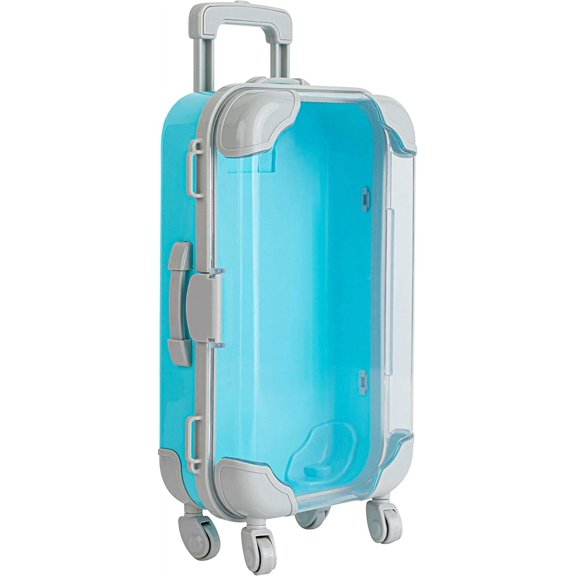 Hammont Cute Candy Treat Box and Holder Blue Plastic Suitcase Candy Box 7.5"x5"x2.5 3 Pack