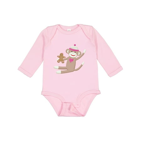 

Inktastic Sock Monkey Gingerbread Gift Baby Boy or Baby Girl Long Sleeve Bodysuit