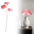 thumbnail image 2 of Artificial Flower Rose Real Looking Fake Roses for DIY Wedding Bouquets Centerpieces Arrangements Party Baby Shower Valentines Day Christmas Tree Decorations,1 Stem of 3-Headed Roses,Red pink, 2 of 5