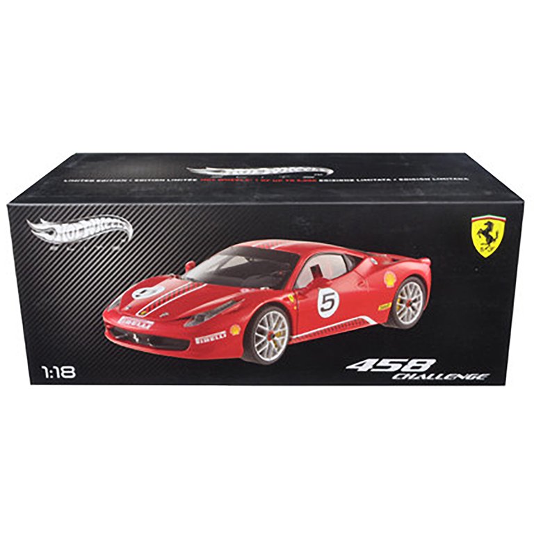 ミニカー Hot Wheels 1/18 Ferrari   458 CHALLENGE Ferrari 458 Challenge #12, Red - Mattel Hot Wheels BCT89 - 1