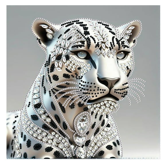 5D DIY Diamond Painting Kit Bold Leopard Special Shape Diamond Craft Creative Artwork for Home & Office Decor or Holiday Gifts
