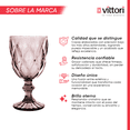 thumbnail image 5 of Copas de Vino Agua Vidrio Cristal Labradas Vintage 245 ml Vittori Juego 24 piezas color Purpura, 5 of 5