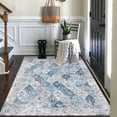 thumbnail image 2 of BERTHMEER 3'x5' Area Rugs Entryway Rugs indoor Vintage Oriental Distressed Rugs for Living Room Bedroom Office Washable Throw Rugs non-slip, Blue, 2 of 9