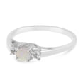 thumbnail image 3 of 14k White Gold Round Opal And Diamond Ring, 3 of 6