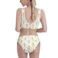thumbnail image 3 of Picia White And Gold Geometry Women's High Waisted Bikini Scoop Neck Swimsuit Two Pieces Bathing Suit-XX-Large, 3 of 8