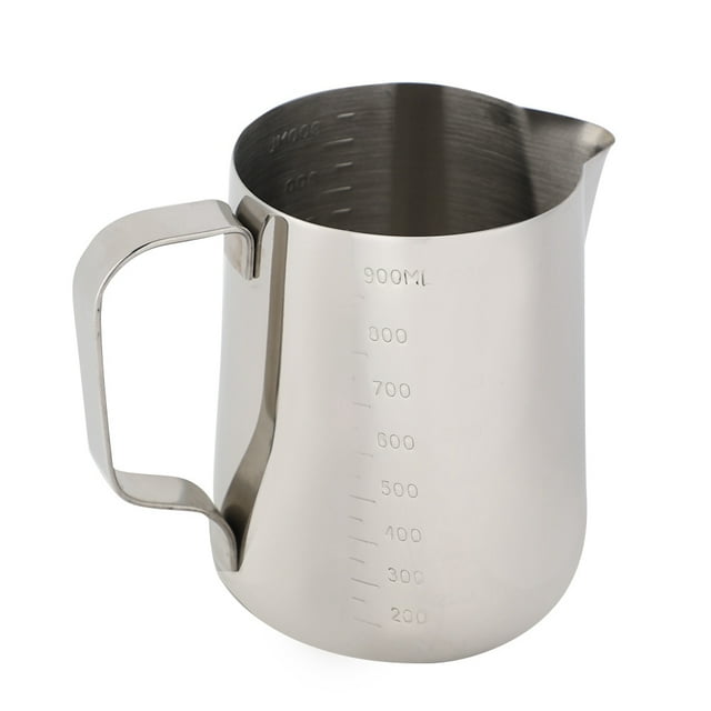 Spptty Coffee Pitcher, Stainless Steel Measuring Cup Coffee Jug Milk Frothing Pot Espresso Latte Pitcher