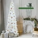 thumbnail image 2 of Costway Árbol de Navidad tipo lápiz con bisagras, preiluminado, blanco, 210 cm, 300 luces LED y 8 modos de flash, 2 of 4
