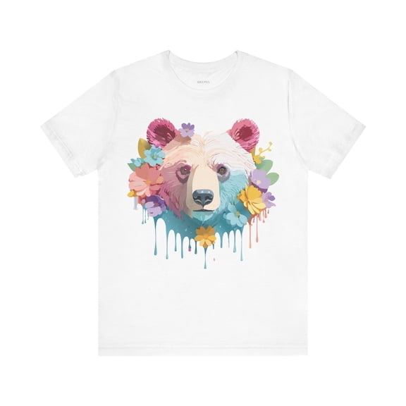 Bear Graphic Unisex 100 Cotton Short Sleeve Art Design Vintage T-Shirt 11
