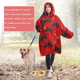 thumbnail image 4 of Wearable Oversized Blanket,Black Controllers Games Symbols Red Pattern Wearable Blanket Hoodie for Adults,Cozy Hooded Blankets with Super Pockets,Super Warm Fuzzy Pullover for Women & Men, 4 of 6