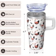 thumbnail image 3 of 20oz Chicken Decor Tumbler with Handle Insulated Travel Mug Cute Birthday Christmas Gift for Chicken Lovers Women Men Cup Holder Friendly Easy to Clean Dishwasher Safe Hot Cold Beverages Trips, 3 of 6