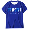 thumbnail image 1 of T-shirts pour Femmes Trapstar T-Shirt Imprimé pour Femmes Décontracté Graphique Filles Juniors Manches Courtes T-Shirt Fantaisie Hauts avec Col Rond (Bleu, P), 1 of 3