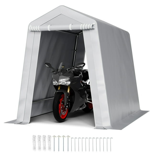 VEVOR Outdoor Storage Shelter Shed 6x8 ft Waterproof Portable Canopy Tent 2 Doors