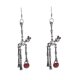 thumbnail image 1 of Vintage Metal Human Skull Dangle Earrings Halloween Dancing Skeletons Earrings, 1 of 5