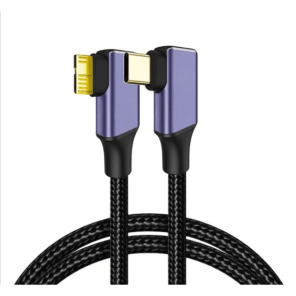 3FT External Hard Drive Cord to USB C for Western Digital WD My Passport, Seagate, Toshiba Canvio, LaCie, etc, Compatible with iPhone 15, PC, Mac, Samsung, LG, Moto, Pixel & Other USB-C Devices