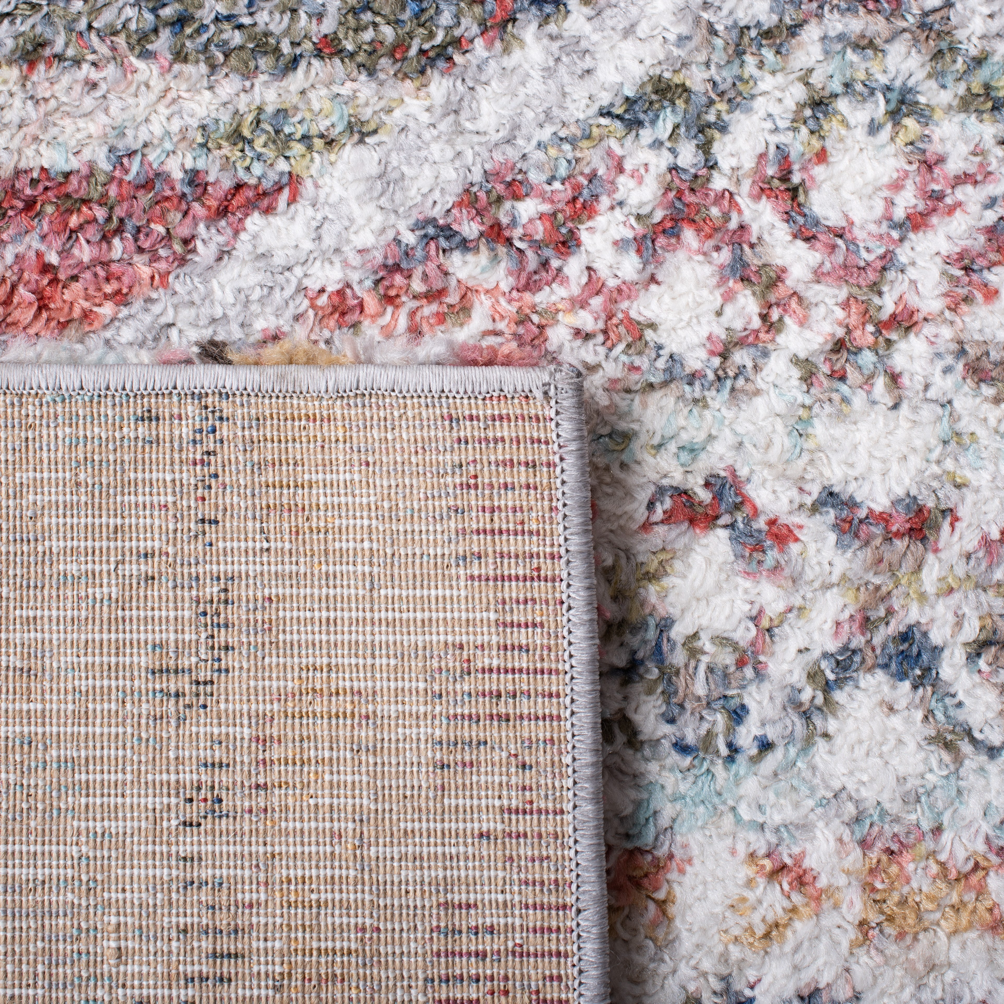 SAFAVIEH Calista Jayce Southwestern Area Rug, Ivory/Rust, 6'7" x 6'7" Square