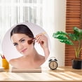 thumbnail image 4 of Raindrops Frameless Acrylic Tabletop Mirror with Wooden Base for Stylish Vanity Setup, 4 of 8
