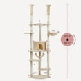 thumbnail image 3 of Demi Bonn 92.9"-101.6" Height Adjustable Cat Tower Kitty Climbing Play House Floor to Ceiling Cat Tree for Indoor with Cozy Cat Condo, Beige, 3 of 8