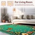 thumbnail image 2 of ODIKA 4'x6' Machine Washable Non-Slip Area Rug, Whimsical Meadow Elegant Hallway High Traffic Rug, Teal, 154330, 2 of 7