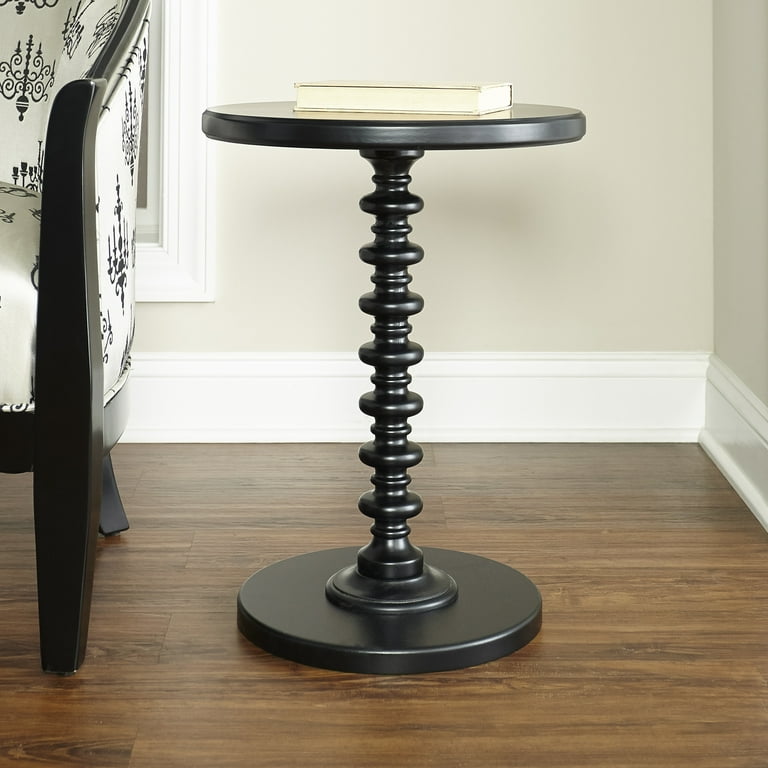 Spectrum Round Spindle Accent Side Table Black