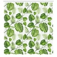 thumbnail image 3 of Ambesonne Leaf Shower Curtain, Swirls Palm Banana Trees, 69"Wx70"L, Pale Green, 3 of 3
