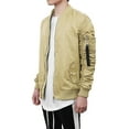 thumbnail image 2 of Ma Croix Mens Ruched Bomber Jacket Lightweight Waterproof Nylon Gathered Sleeve, 2 of 6