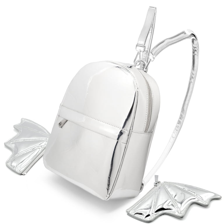 Women Fashion Mini Backpack Detachable Bat Angel Wing  display picture 3