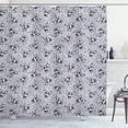 thumbnail image 1 of Ambesonne Animal Shower Curtain, Skull Crossbones Wild, 69"Wx70"L, Black White Purplegrey, 1 of 3