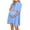 Blue, variant on Deago Women's Short Puff Sleeve Maternity Dress Crew Neck Summer Casual Tie Front Loose Flowy Pregnancy Dresses for Baby Shower (Blue, S)