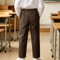 thumbnail image 6 of ZBSOKO Boys Casual Pants Straight Leg Elastic Waist Flat Front Pant with Side Pockets Solid Color School Uniform for Kids Teen 5-15 Years, 6 of 7