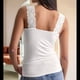thumbnail image 5 of Camisola de Encaje con Cuello en V para Mujer, Tops de Verano para Salir, Color Cremoso S, 5 of 8