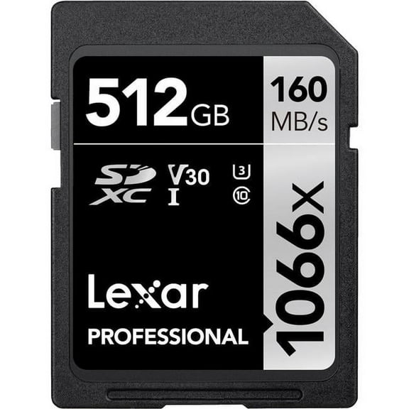 512GB Professional 1066X Class 10 UHS-I U3 SDXC Memory Card