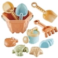 thumbnail image 4 of 10PCS Silicone Beach Toys Travel Beach Set Sand Toys Include 1 Silicone Bucket Pail, 4 Shovel, 4 Sand Molds, 1 sandbox for Boys Girls Summer Pool Outdoor Bath Toys, 4 of 9