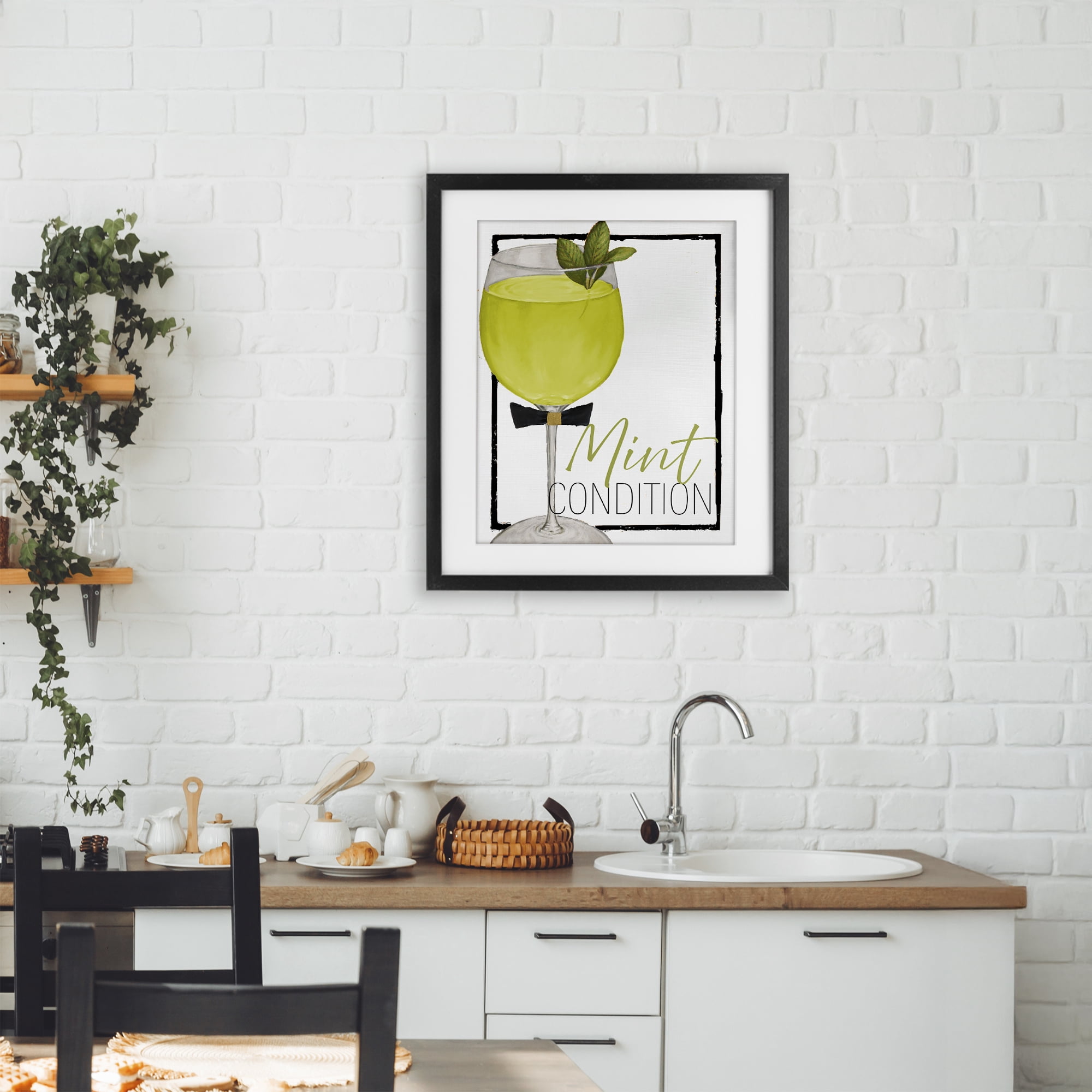 Stupell Industries Mint Condition Cocktail Black Framed Print Under Glass, design by Lorenzo Collective