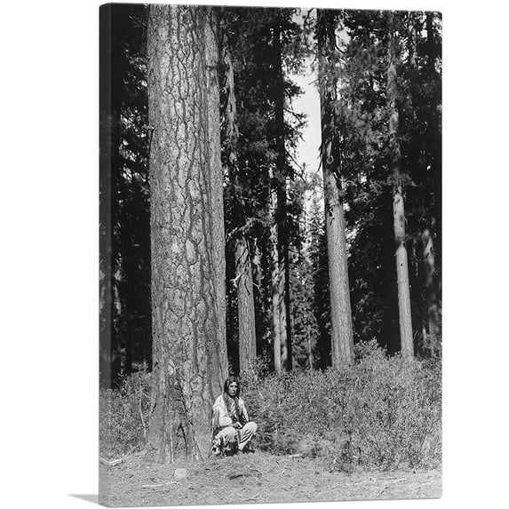 ARTCANVAS In The Forest Klamath 1923 Canvas Art Print by Edward S. Curtis - Size: 12" x 8" (0.75" Deep)