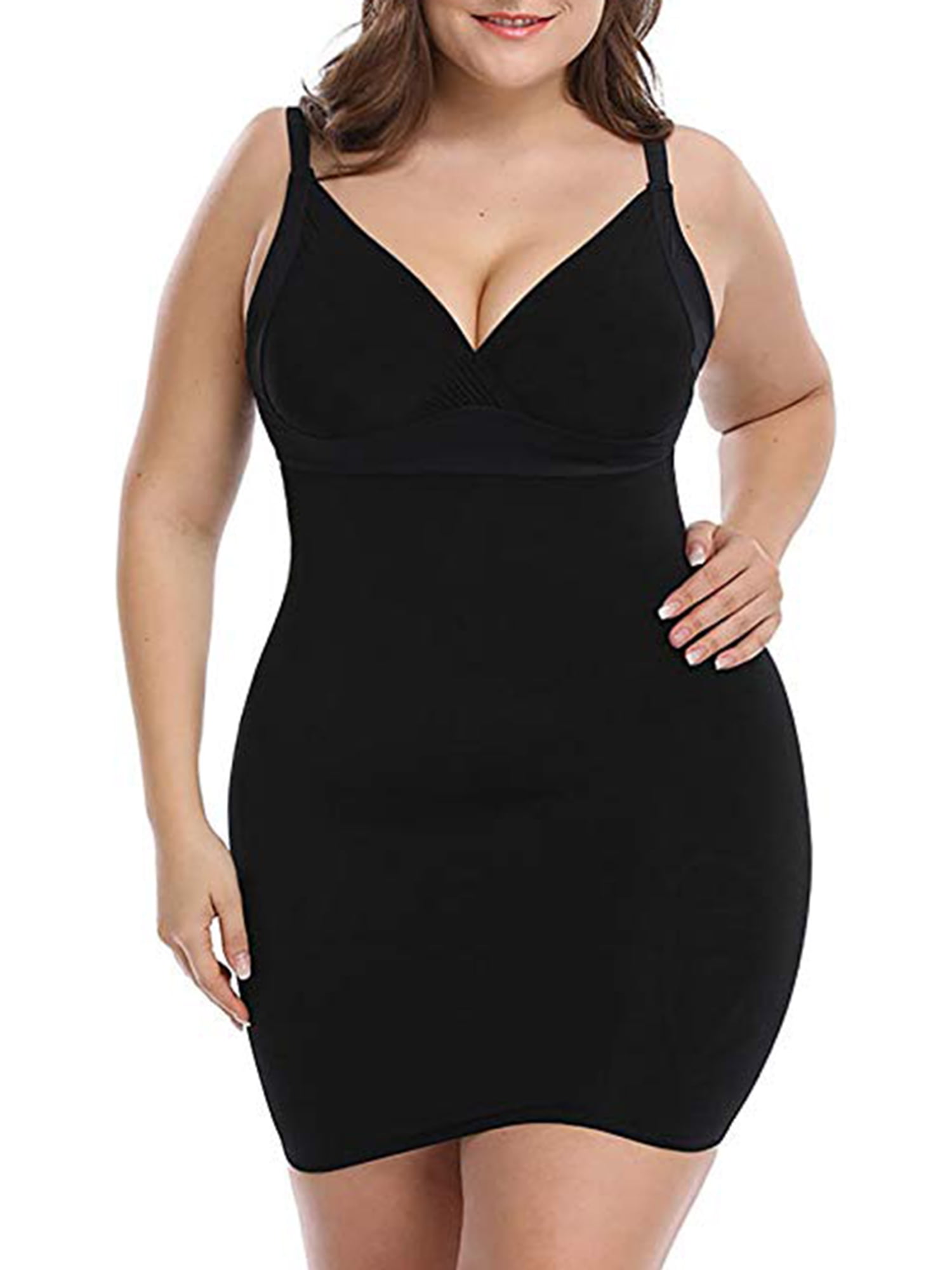 SAYFUT Women's Plus Size Body Shaper Seamless Slips Under Dress Long  Slimmer Shapewear XL-5XL