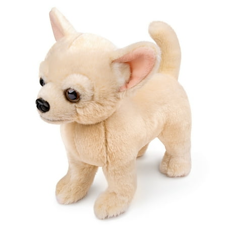 Realistic Chihuahua Stuffed Animal,Soft Dog Plush Toy, Lifelike Animal Toy for Kids,Home Decor,Hugging Toy-Off White 10.6"