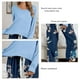 thumbnail image 5 of Conjunto de pijama de manga larga para mujer, informal, lavable a máquina, con cuello redondo, 5 of 6
